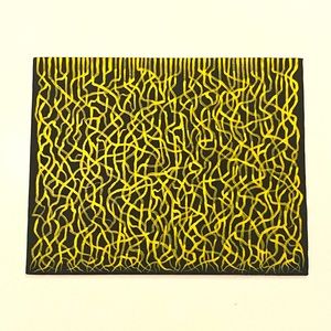 Yellow and Black Mycelium Network / Connected  Consciousness Painting - Original